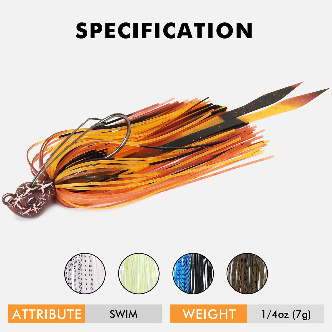 Titanium Weed Guard Swim Jig Fishing Lures with Ultra Smooth Teflon Coated BKK Hook - Snusl