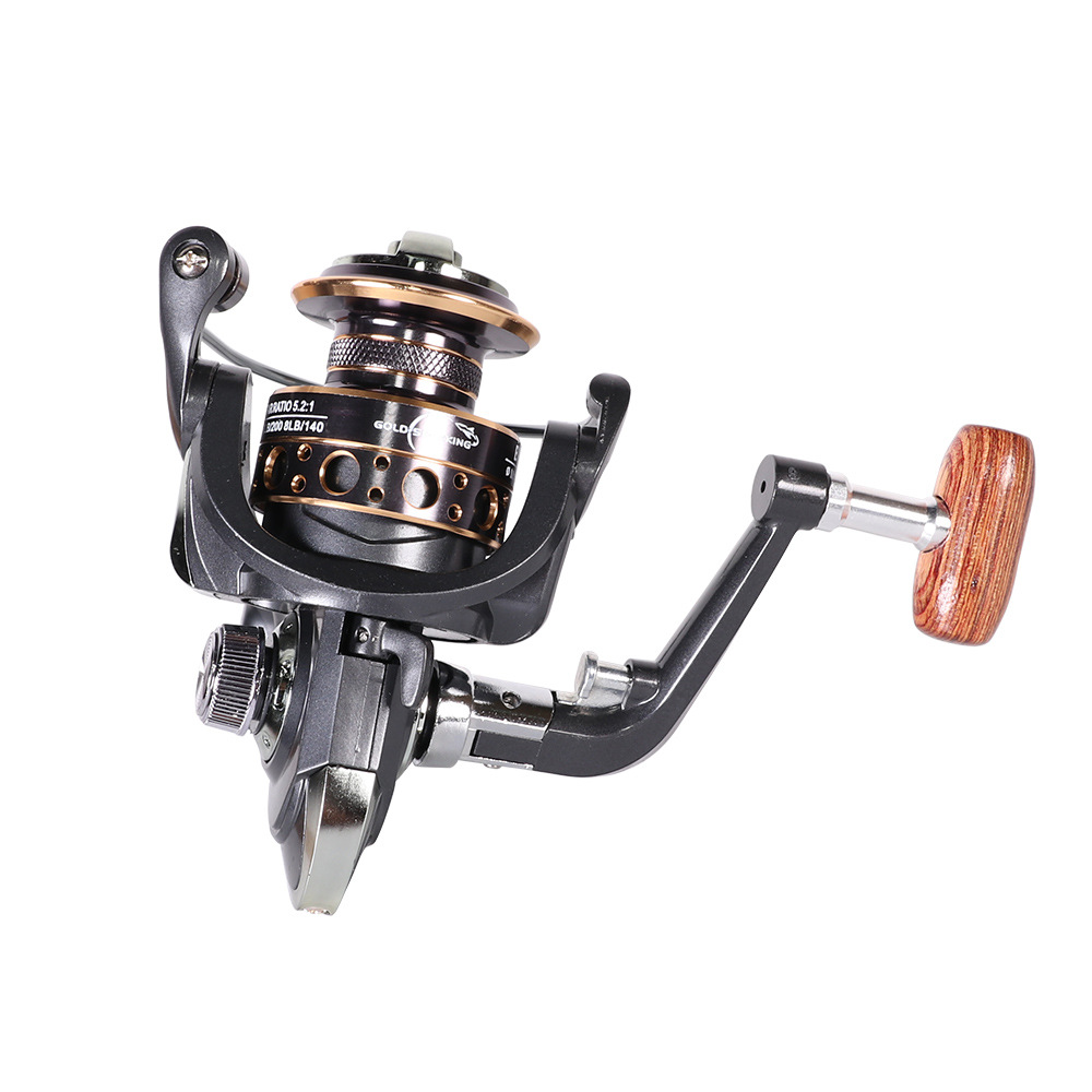 Wood Handle Spinning Fishing Reel for Surfcasting and Lure Fishing - Snusl